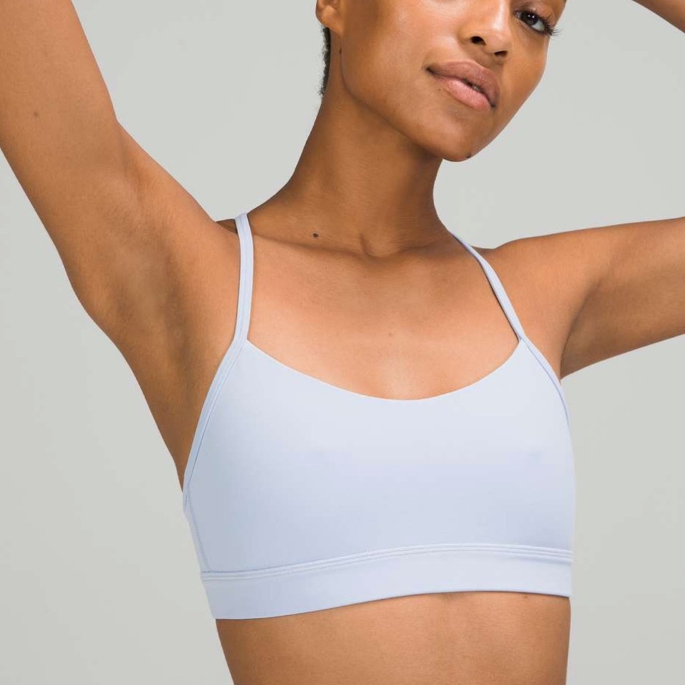 LULULEMON FLOW Y BRA - Blue Linen sz 12